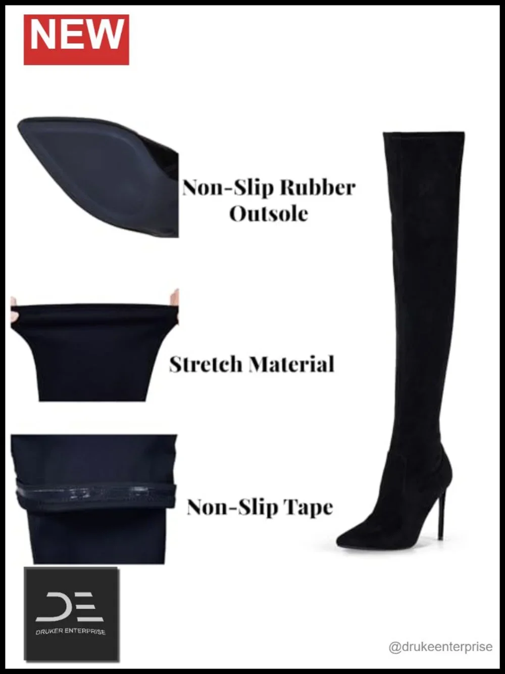 Over Knee Thigh High Boots 4.3 inch Stilettos High Heels Stretch Suede Long